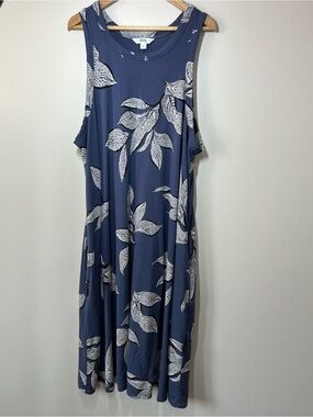 PENN Sleeveless Blue Floral Midi Dress